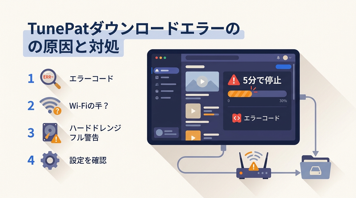 TunePatでダウンロードできない原因｜エラー別の確認順序と注意点