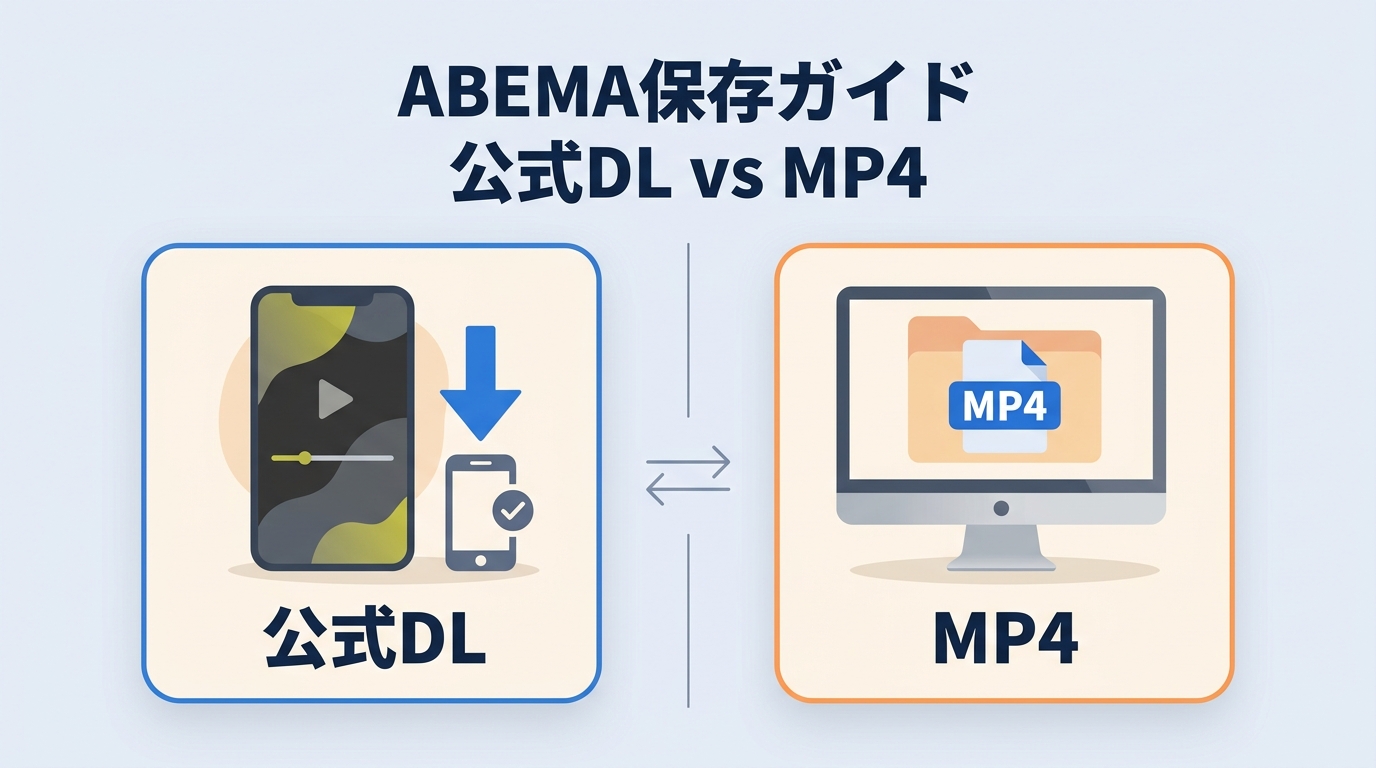 ABEMAの公式ダウンロードとMP4保存の違い｜PC・スマホの制限と注意点