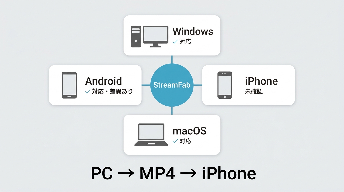 StreamFabのWindows・macOS・Android対応とiPhoneの制限