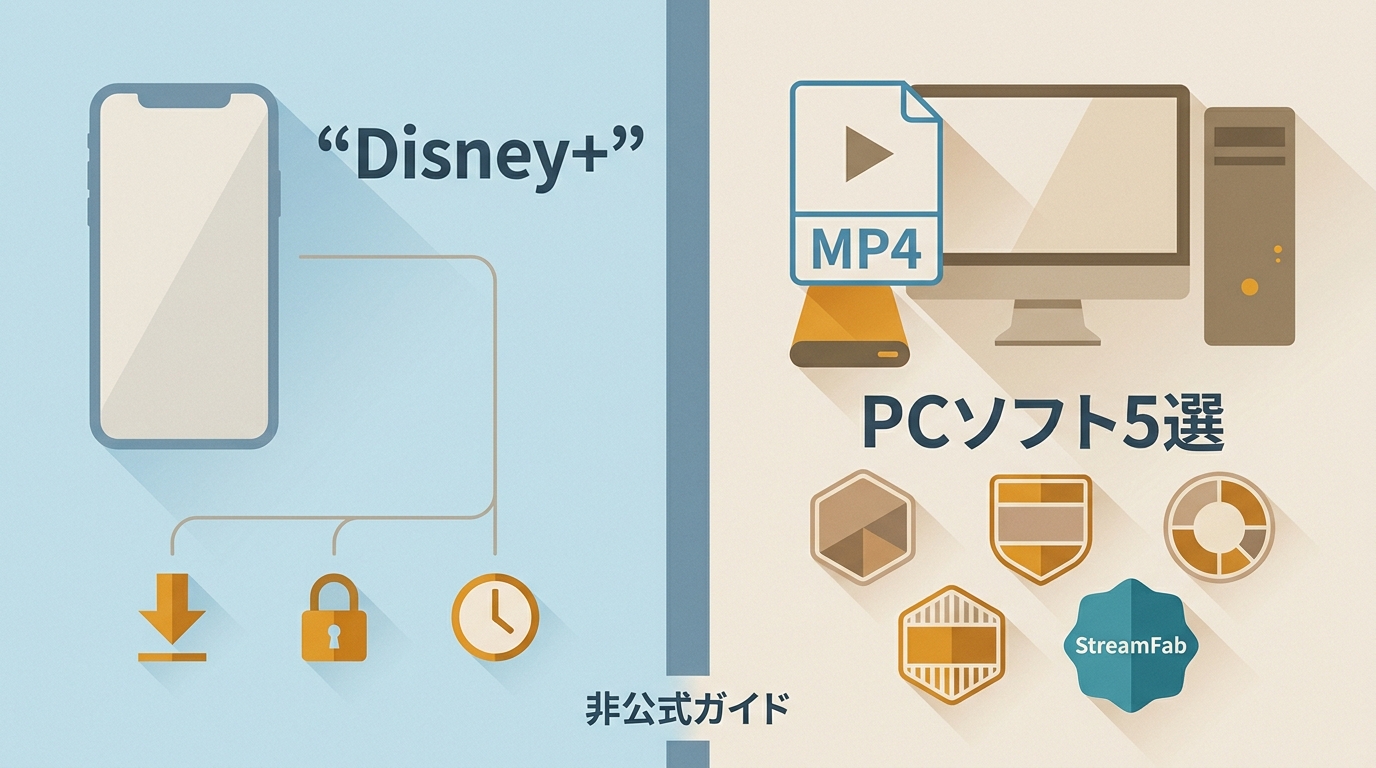 ディズニープラスの公式保存とMP4保存の違い|PCソフト5選の注意点