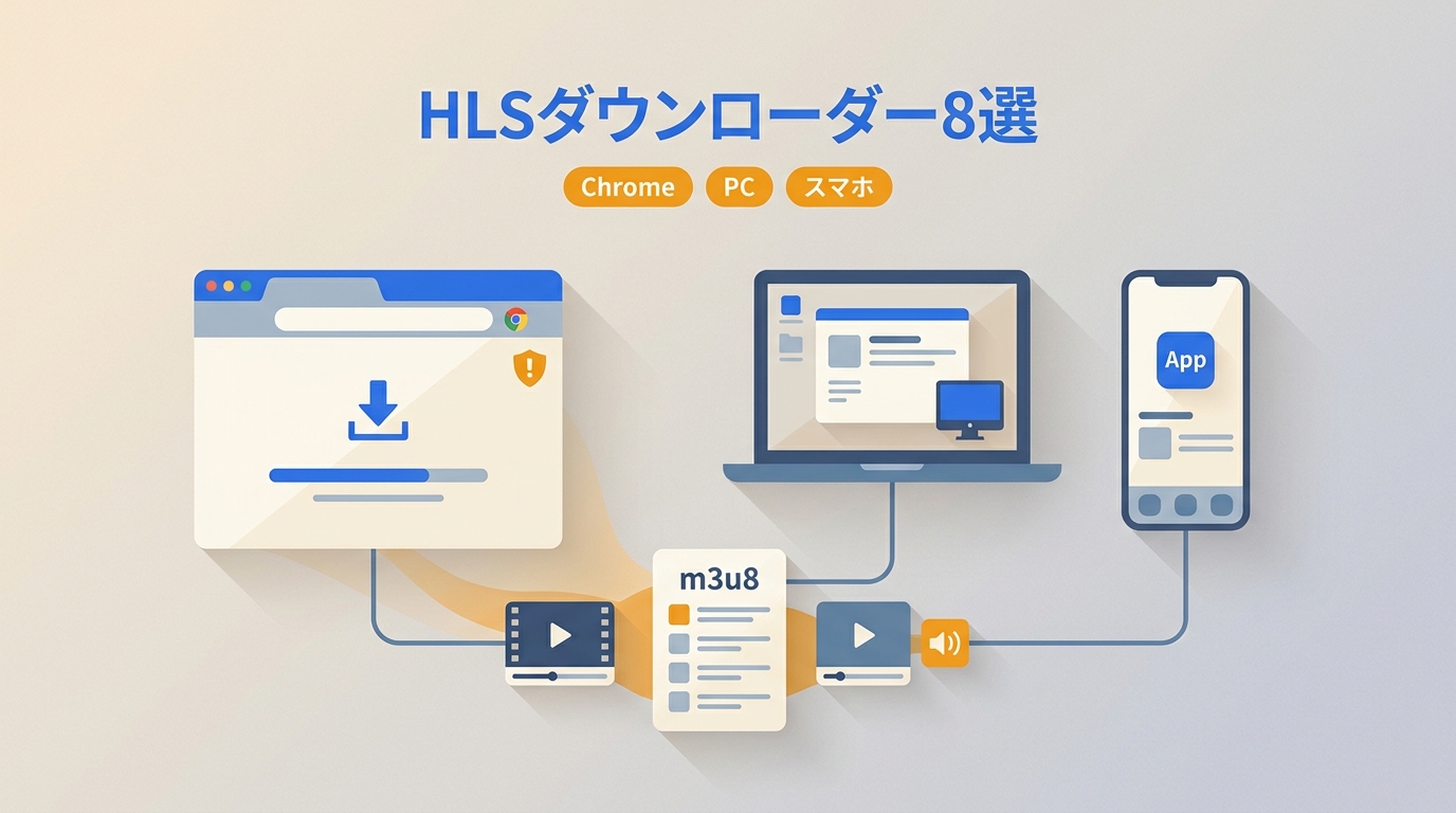 HLSダウンローダー8選|Chrome拡張・PCソフト・スマホの違いと注意点