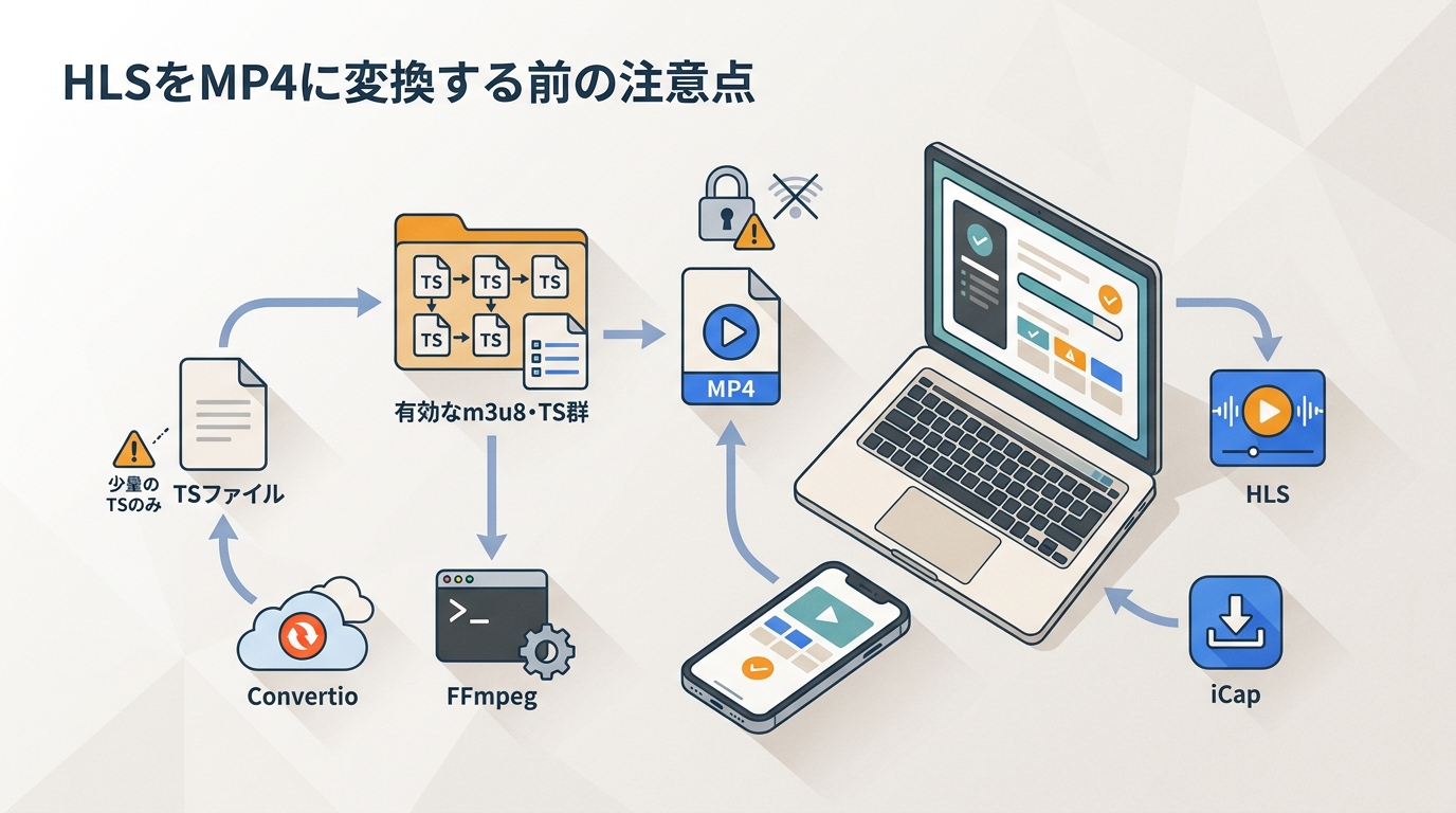 HLSをMP4に変換する前に|入力形式別の違いとPC・iPhoneの注意点【2026年版】