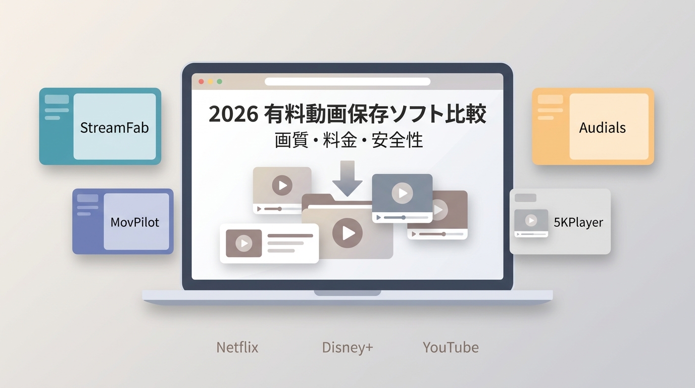 【2026年】有料動画ダウンロードソフト3製品を比較|無料製品との違い・料金・注意点