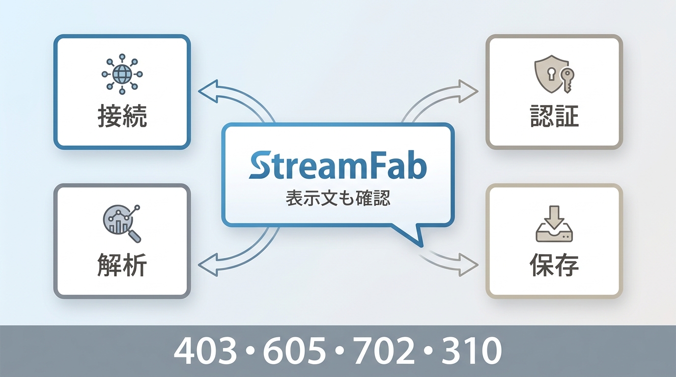 StreamFabのエラーを接続、認証、解析、保存の4段階で確認する方法