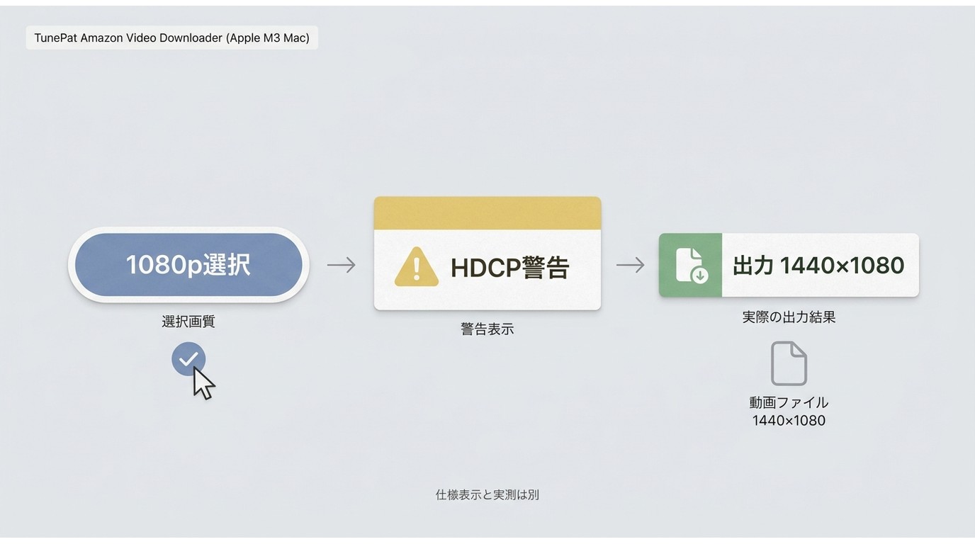 HDCP警告と出力解像度の確認手順