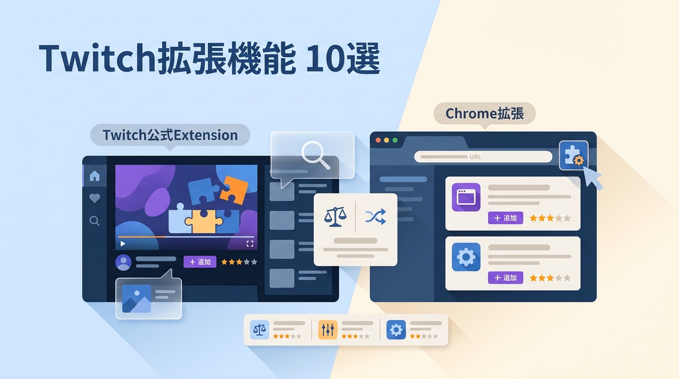 【2026年】Twitch拡張機能おすすめ10選｜公式ExtensionとChrome拡張の違い