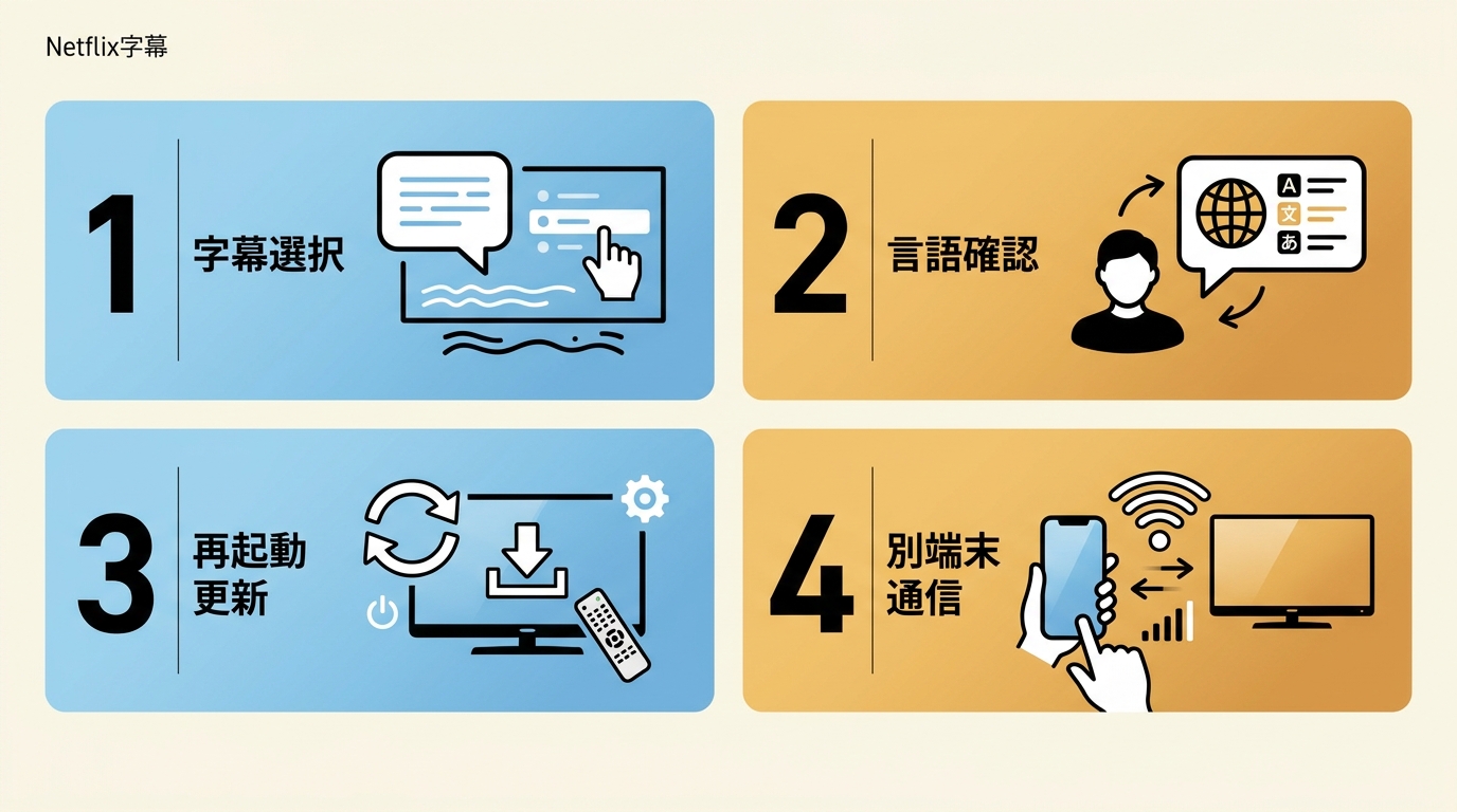 Netflixで字幕が出ないときの4つの確認手順