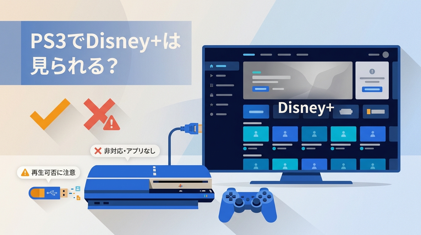 PS3でDisney+は見られる?対応状況・テレビ視聴・USB再生の注意点【2026年】