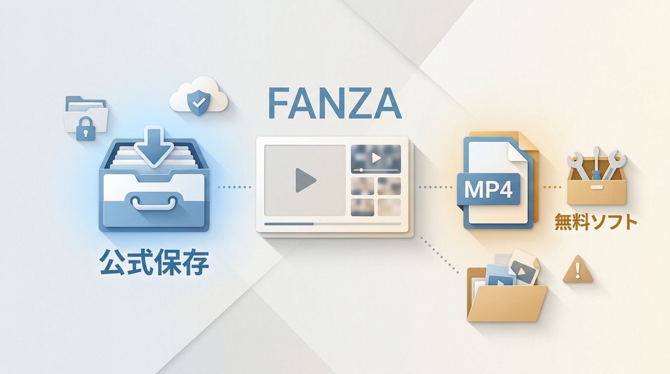 FANZAの「ダウンロード解除」とは?公式保存・MP4・無料ソフトの違いと注意点