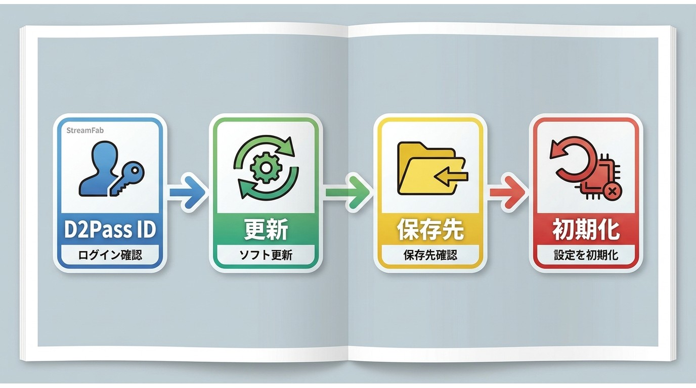Hey動画保存時のログイン、更新、保存先、初期化の確認手順