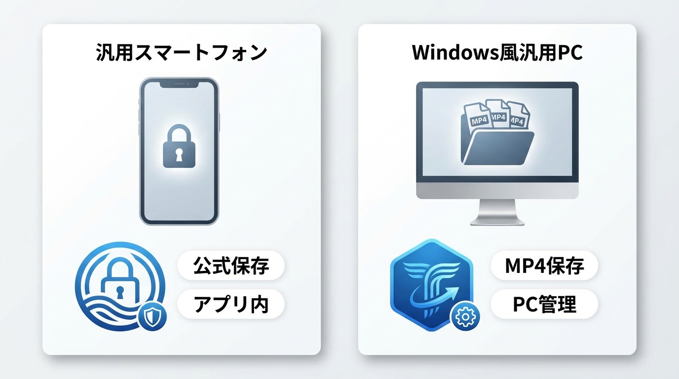 U-NEXT公式アプリ保存とTunePat MP4出力の仕組み比較
