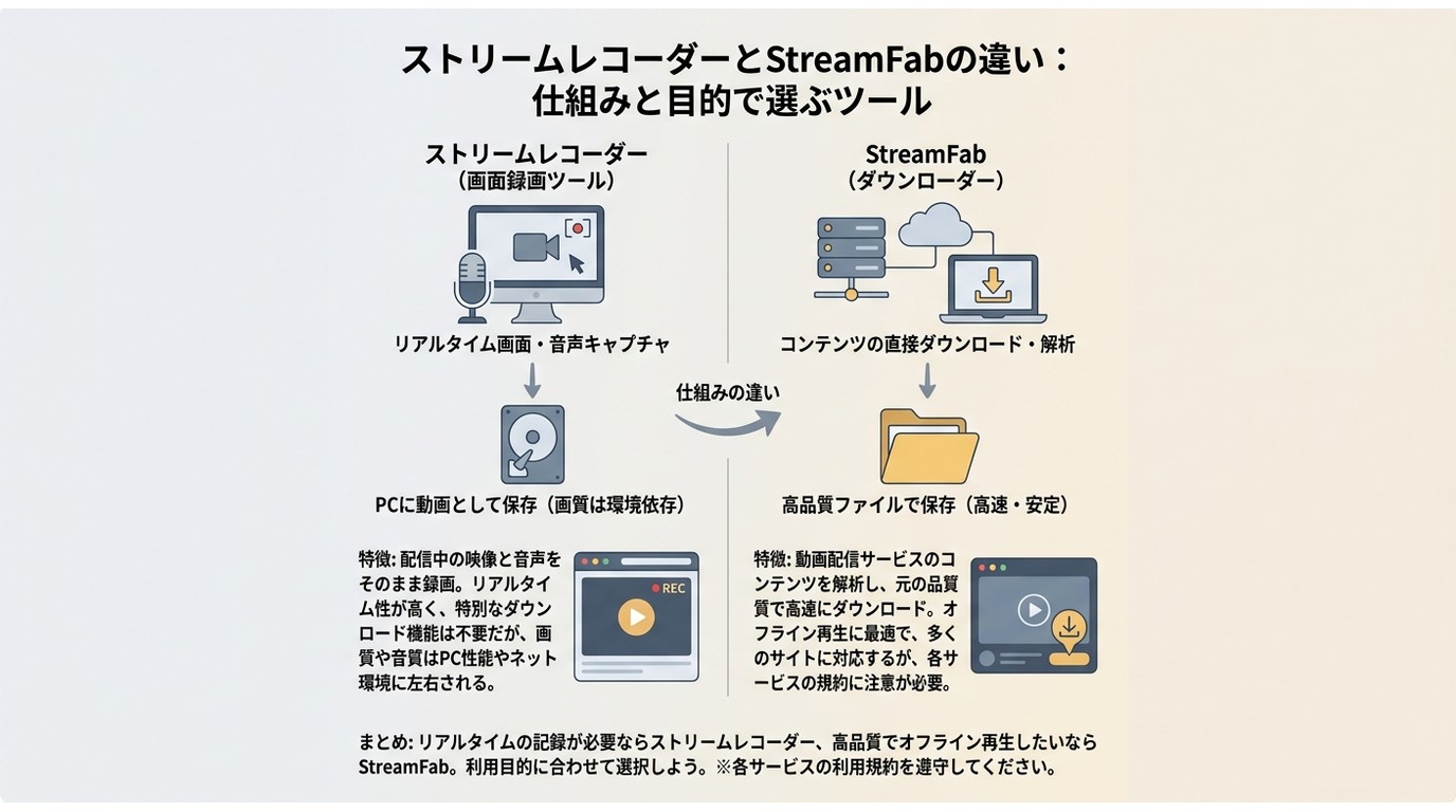 ストリームレコーダーとStreamFabの違い