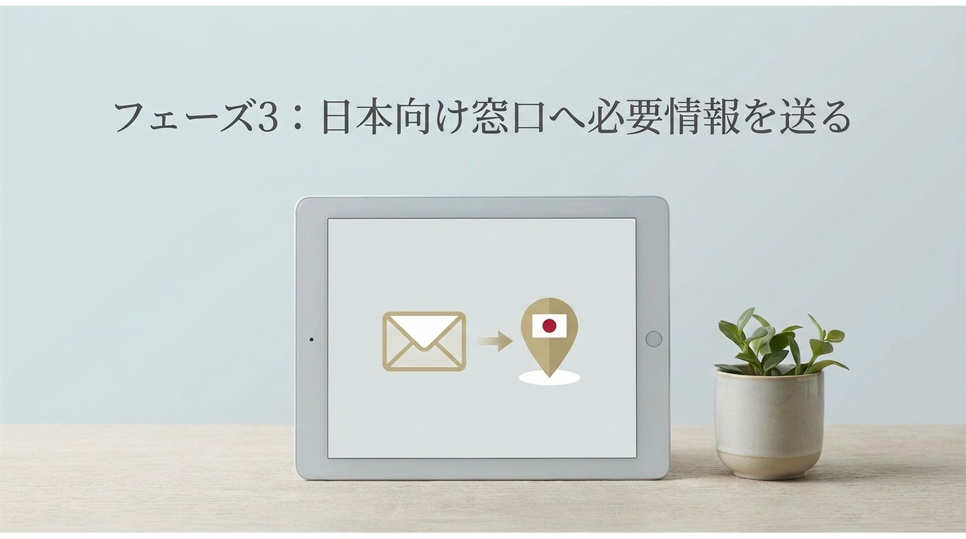 フェーズ3:日本向け窓口へ必要情報を送る