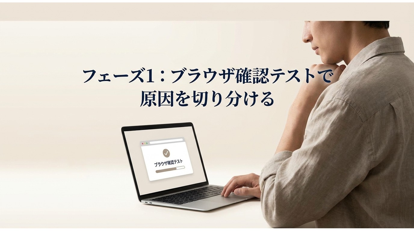 フェーズ1:ブラウザ確認テストで原因を切り分ける