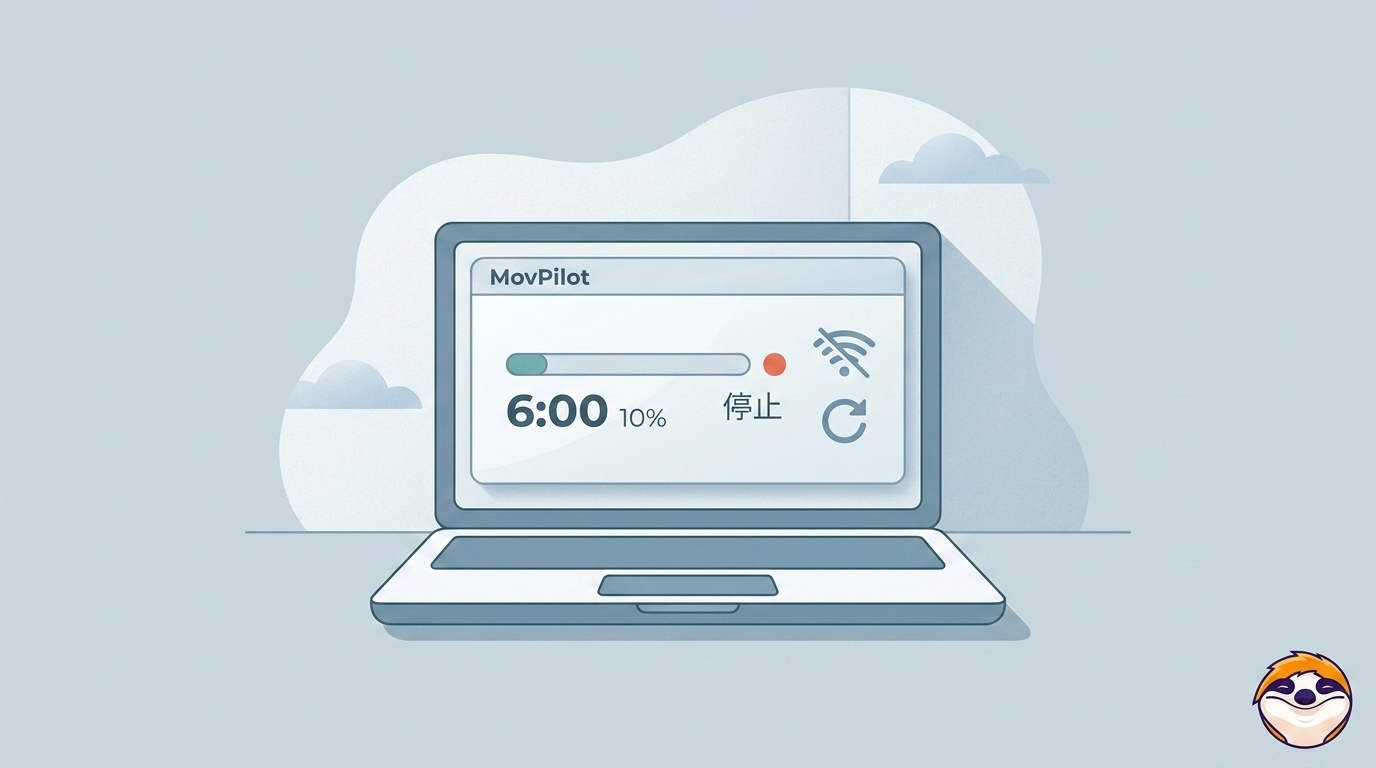 MovPilotでダウンロードできない原因と8つの確認点|6分・途中停止を切り分け