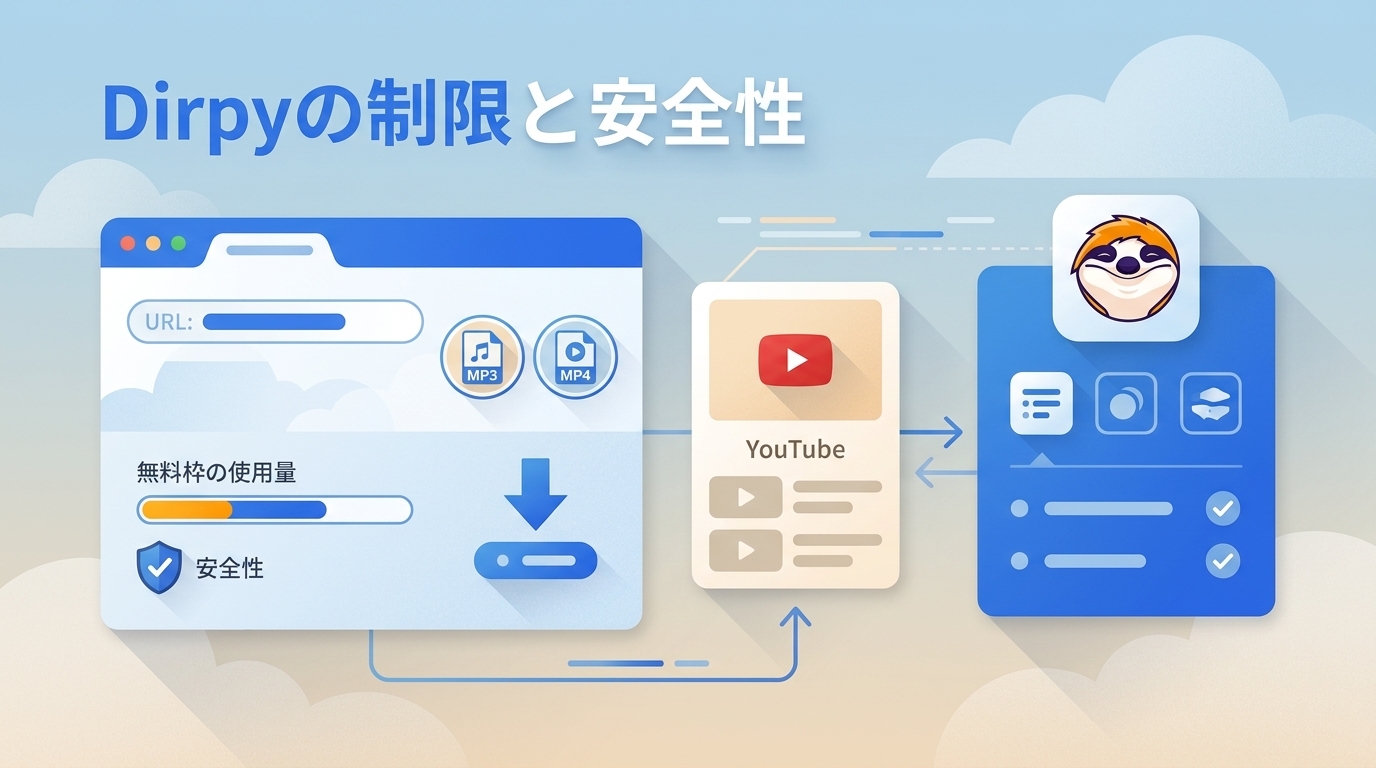 Dirpy(ディルピー)は使える?無料版の制限・安全性・代替手段を解説【2026年】