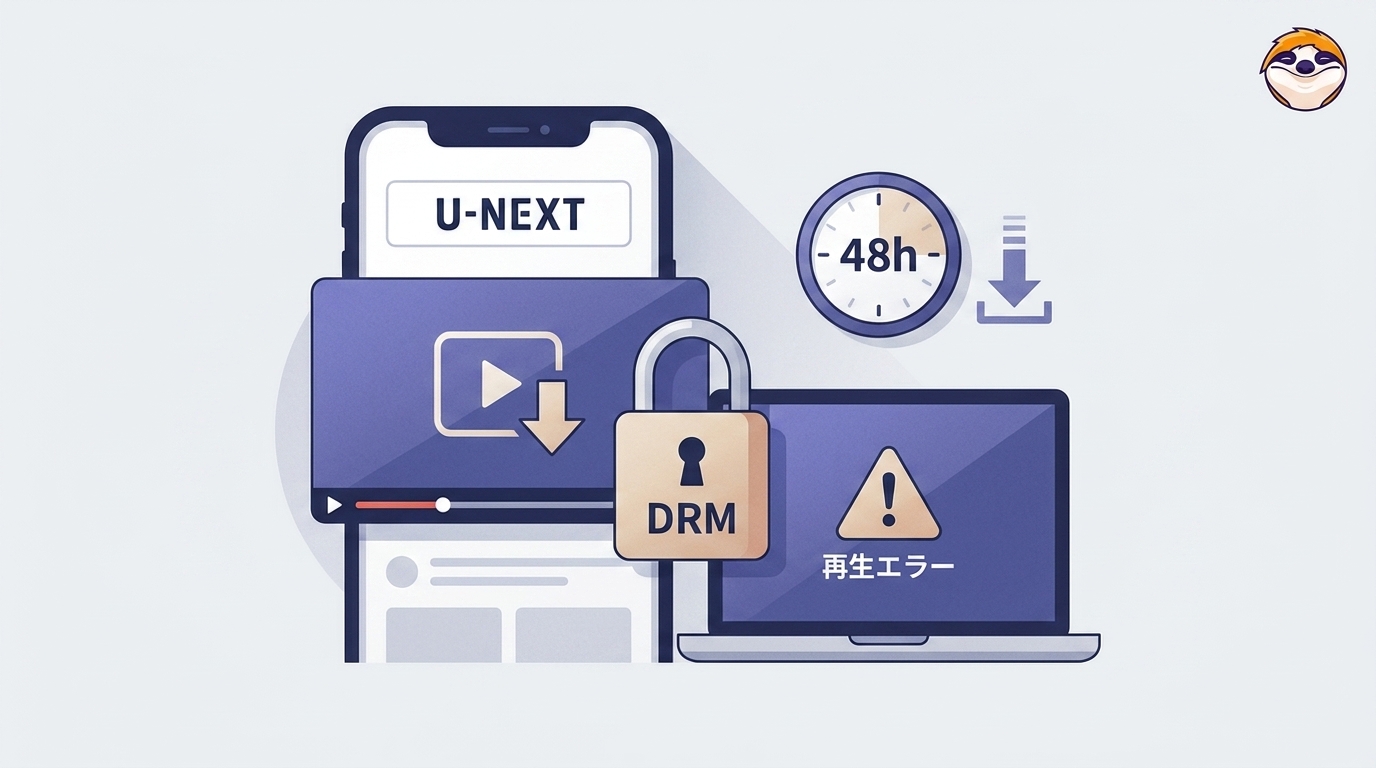U-NEXTのDRM制限とは?公式保存との違い・再生エラーの注意点【2026年】
