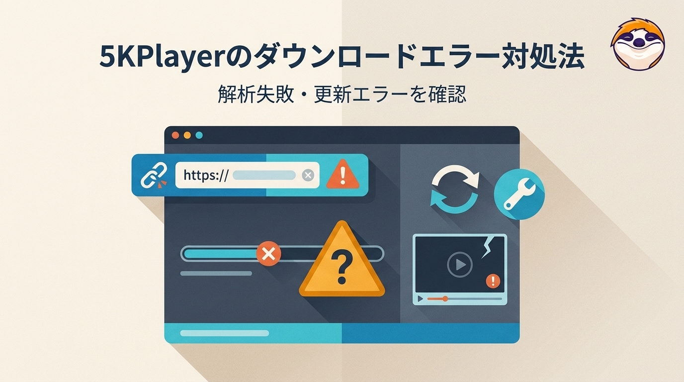 5KPlayerでダウンロードできない原因と対処法|解析失敗・更新エラーを確認