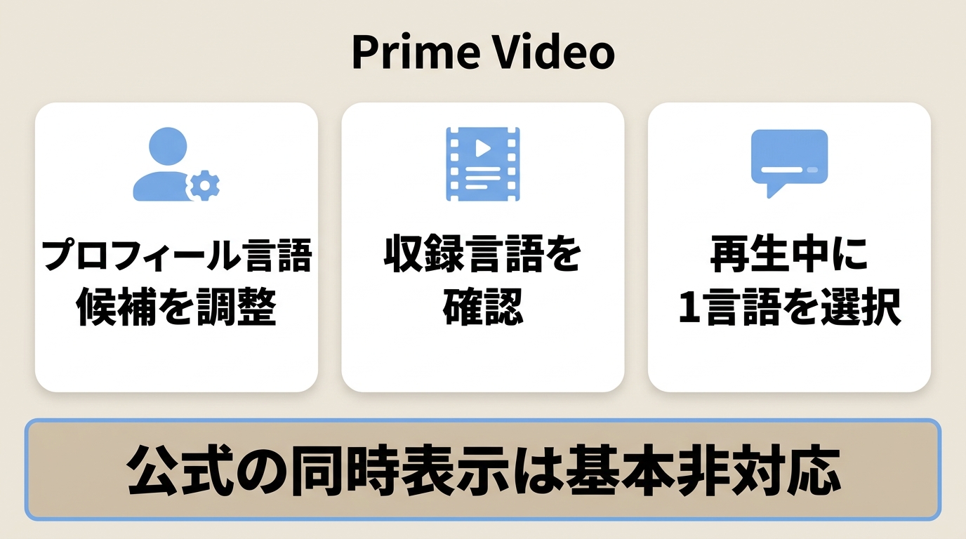 Prime Videoのプロフィール言語、収録言語、再生時の字幕選択の違い